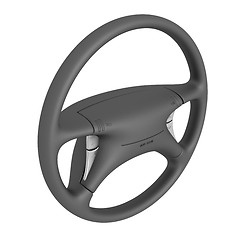 Image showing Black steering wheel