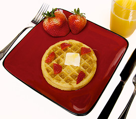 Image showing Frozen Waffles with strawberries