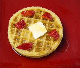 Image showing Frozen Waffles with strawberries