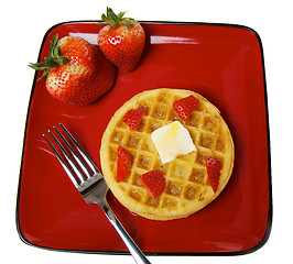 Image showing Frozen Waffles with strawberries