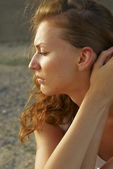 Image showing Woman on beach