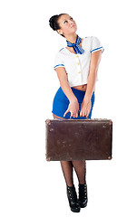 Image showing Young beautiful air hostess