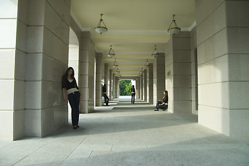 Image showing Woman at city background