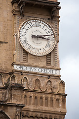 Image showing big clock of Palermo Cathedral tower