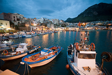 Image showing evening view of Mediterranean harbour