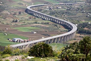 Image showing new modern highway, Segesta village, Sicily, Italy