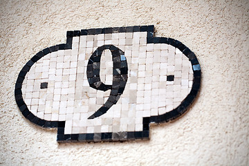 Image showing mosaic door number