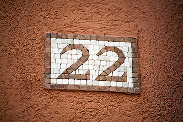 Image showing mosaic door number