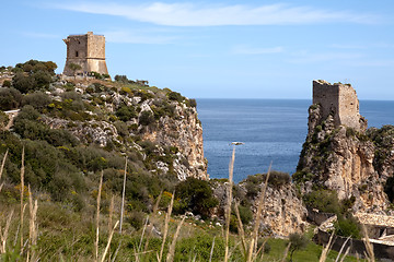 Image showing towers of Scopello, Sicily, Italy