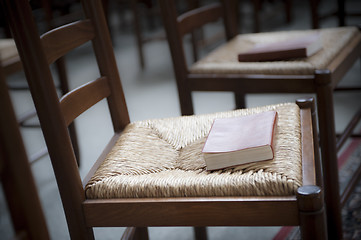 Image showing Bible on church chair