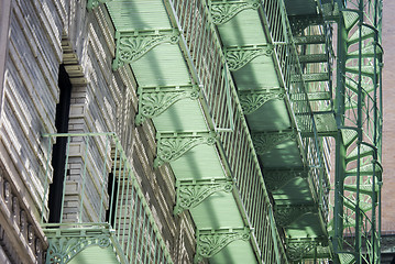 Image showing Fire escape emergency stairs