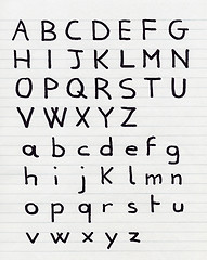 Image showing Handwritten alphabet letters