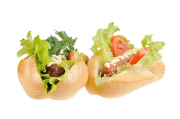 Image showing Two tasty and delicious hotdog