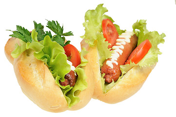 Image showing Two tasty and delicious hotdog