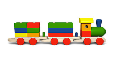 Image showing Wooden toy train