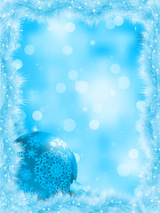 Image showing Blue christmas card with copy sace. EPS 8