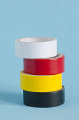 Image showing Colorful sticky tape tool for wire isolation 