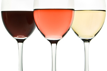 Image showing three wine glasses