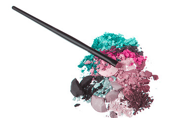 Image showing set of multicolor crushed eyeshadows