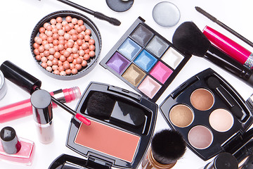 Image showing set of cosmetic makeup products