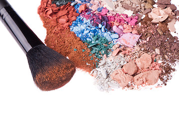 Image showing set of multicolor crushed eyeshadows