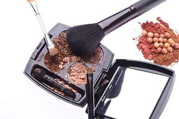 Image showing crushed compact eyeshadows