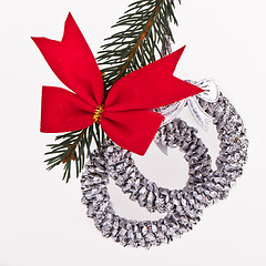 Image showing decorated Christmas tree branch
