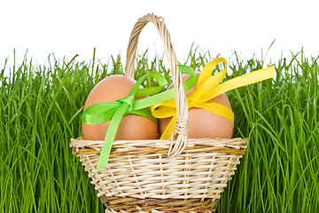 Image showing basket with easter eggs