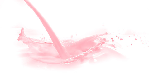 Image showing strawberry milk splash