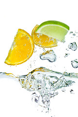 Image showing citrus fruit splashing