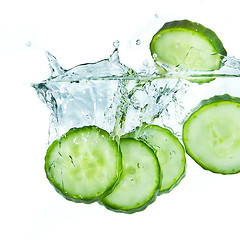 Image showing cucumber in water