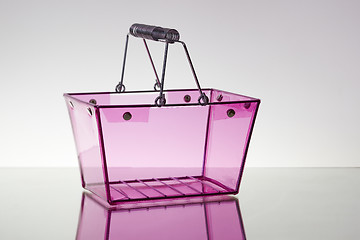 Image showing Pink shopping basket