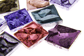 Image showing multicolored crushed eyeshadows