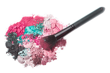 Image showing set of multicolor crushed eyeshadows