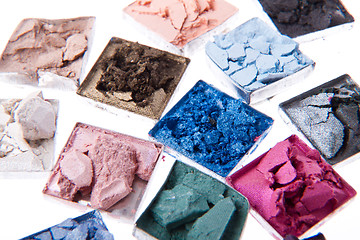 Image showing multicolored crushed eyeshadows