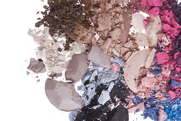 Image showing set of multicolor crushed eyeshadows