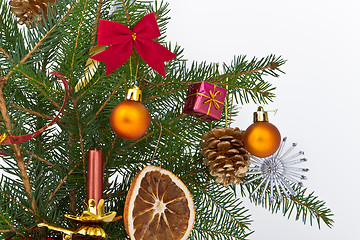 Image showing Christmas tree decorated