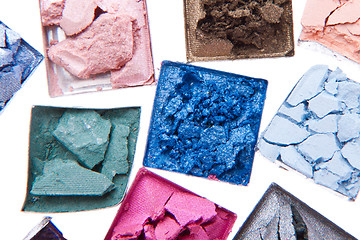 Image showing multicolored crushed eyeshadows