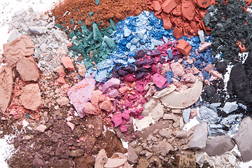 Image showing set of multicolor crushed eyeshadows