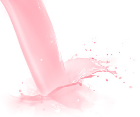 Image showing strawberry milk splash