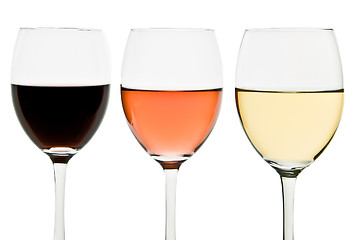 Image showing three wine glasses