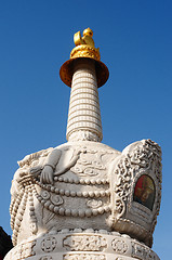 Image showing White tower in a Tibetan lamasery