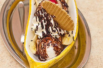 Image showing ice cream with banana