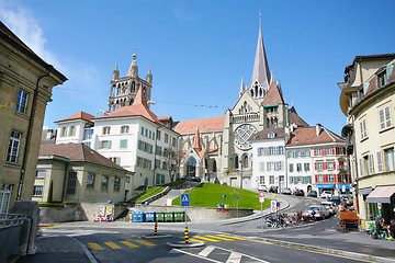 Image showing The historic center of Laussane, in Switzerland 