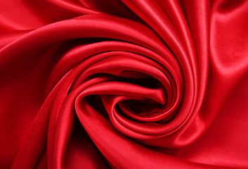 Image showing Smooth elegant red silk 