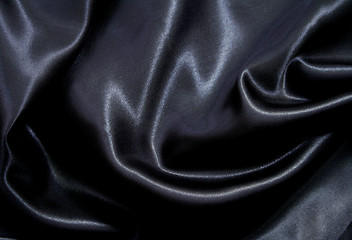 Image showing Smooth elegant black silk as background 