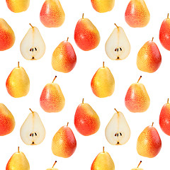 Image showing Seamless background with orange fresh pears