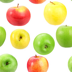 Image showing Abstract background with motley fresh apples