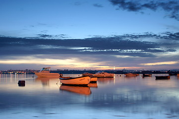 Image showing Bay at night