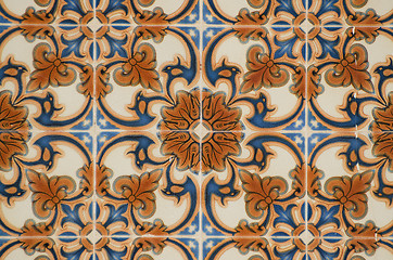 Image showing Traditional Portuguese glazed tiles